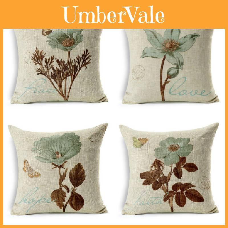 Floral Butterfly Pillowcase For Living Room Decor With Polyester Material For Home Use