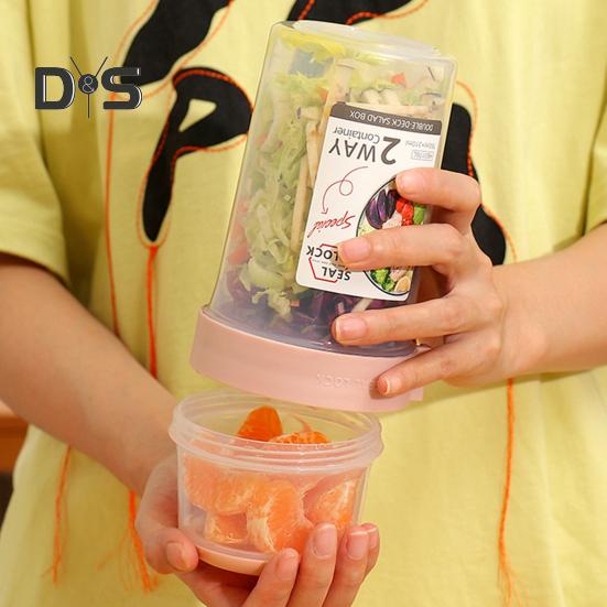 1 Set 560/760ml Capacity Scale Yoghurt Cup Sealing Practical Breakfast Oatmeal Cereal Nut Yogurt Salad Cup