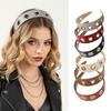 Dehnbare breite Lochmuster-Stirnbänder Rutschfeste Stirnbänder Modisches Ösen-Stirnband Haar-Accessoires