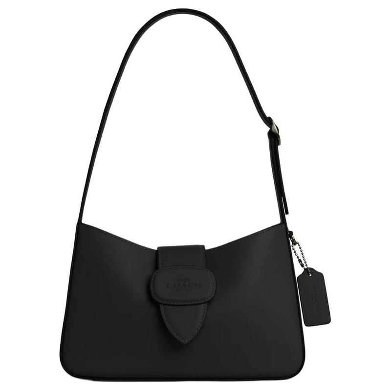 COACH Eliza 25 Magnetic Closure Adjustable Handle Fine Calfskin Hand Shoulder Bag Medium Women s Black чёрный