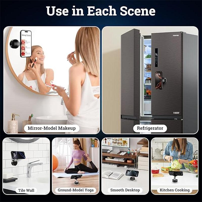 Multifunctional Vacuum Suction Cup Bracket Foldable Retractable Vacuum Double-sided Magnetic Mobile Phone Holder Car&Desk Holder