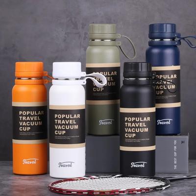 Thermos Cups 304 Stainless Steel Vacuum Cup Silicone Handle 850ML Large Capacity Thermos Water Kettle with Tea Net Outdoor Travel Drinkware 5 Colors