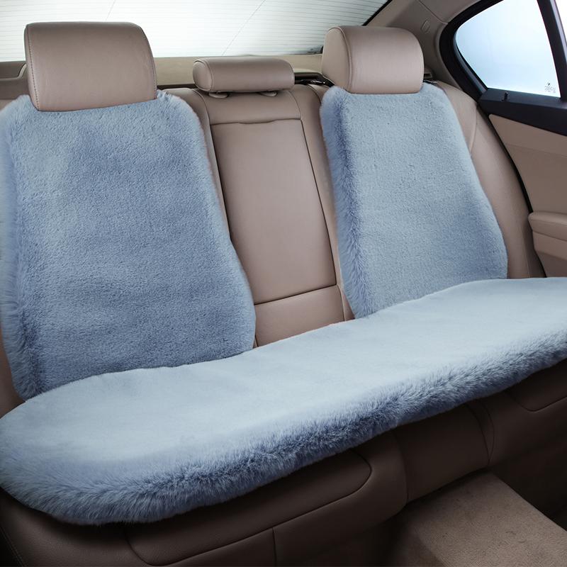 Universal Winter Car Seat Cushion Headrest Faux Fur Sheepskin Front Rear Thickened Plush Car Seat Cover Warm Fluffy Auto Cushion