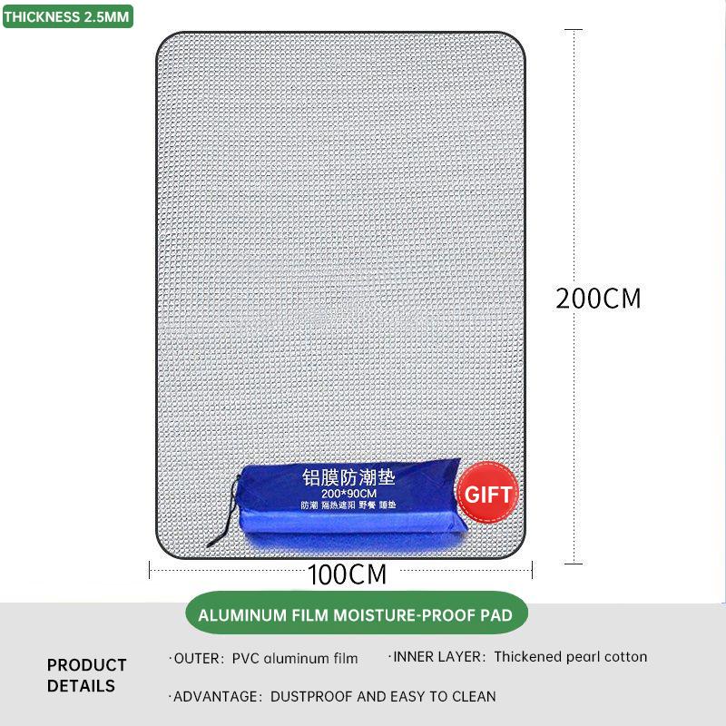 

Влагостойкий коврик для кемпинга на открытом воздухе, двухсторонний алюминиевый пленочный пляжный коврик для сна, толстый коврик для ног палатки, переносной коврик для пикника