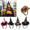 Festival Halloween Witch Hat Hairband with Mesh for Women Men Cosplay Spiderwebs Wizard Caps Headband Costume Accessory
