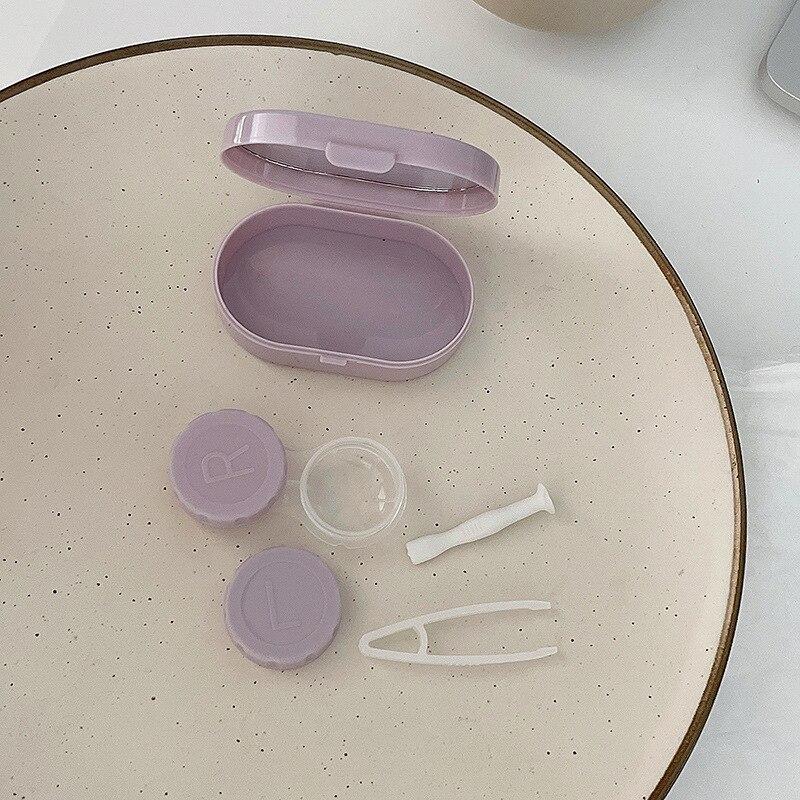 Effen Kleur Meisjes Contactlenzen Box Lens Case Vrouwen Draagbare Leuke Brillenkoker Houder Ogen Care Tools Kit Set Container