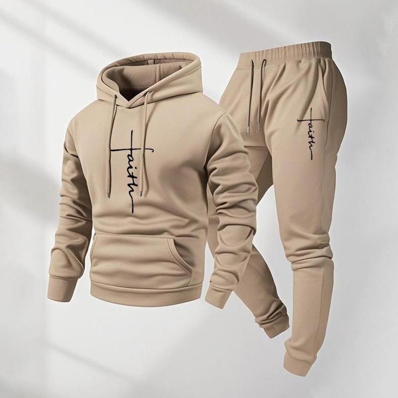 Herren Kapuzenpullover Set Lässiger Langarm Trainingsanzug Tägliche Kleidung