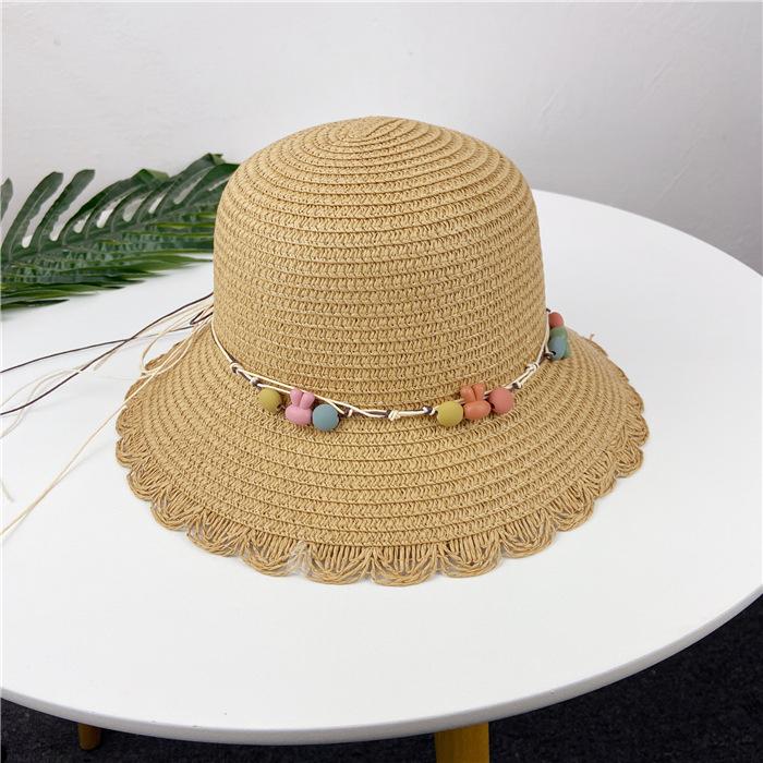 Straw hat women's summer sunshade seaside beach ears cool hat fashion sun hat basin hat sun protection foldable travel hat