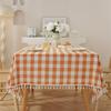 European-style Checkered Fringed Tablecloth, Washable Polyester Tablecloth, Suitable for Wedding, Kitchen, Coffee Shop, Table De