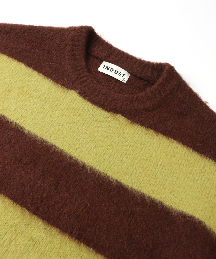 INDUST Wool Brush Stripe Knit_Brown
