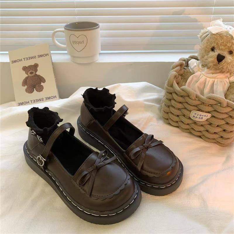 Summer Black Flat-soled Small Leather Shoes Women's 2025 New Student Versatile Lolita Japanese Jk Mary Jane Single Shoes