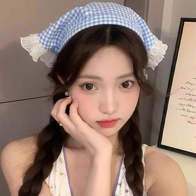 Lace Triangle Hair Scarf Headband Countryside Style Innovative Design Lotus Leaf Edge Mesh Sweet Girls Hair Accessories Gift
