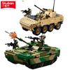 Sluban Militärpanzer gepanzertes Fahrzeug Bausteine Set mit Soldatenfiguren Militärische Bausteine Lernspielzeug für Kinder