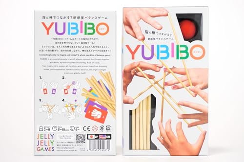 JELLYJELLYGAMES YUBIBO for 2-8 Players. Link Your Fingers and Support the Pole! A Thrilling Cooperative Balancing Game Where Dropping the Pole Ends Th