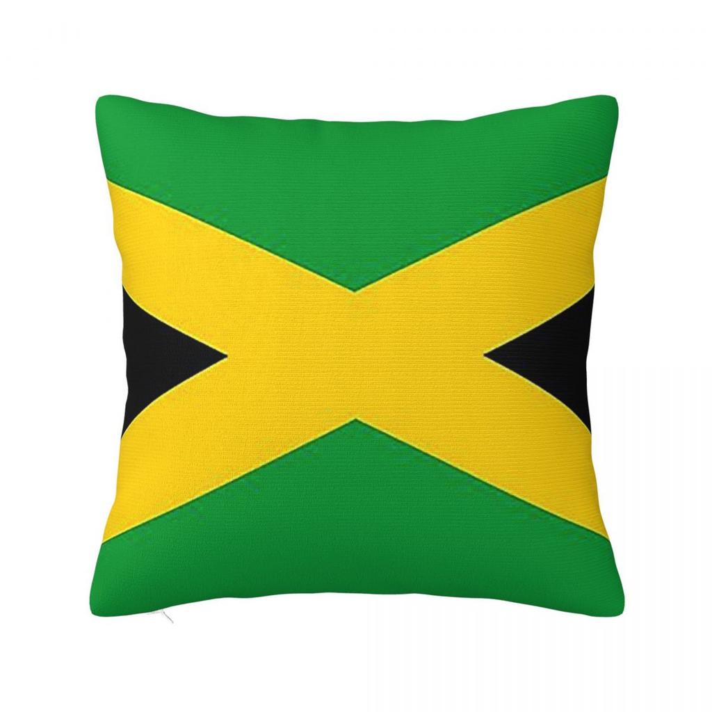 Flag Of Jamaica Jamaican Flag Square Pillowcase Pillow Cover Polyester Cushion Decor Comfort Throw Pillow for Home Bedroom
