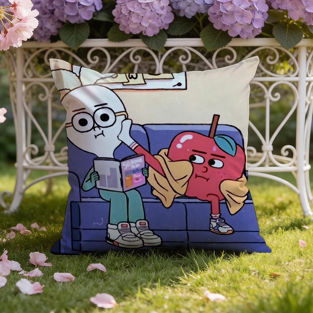 Anime Food A-AppleS And OnionS Cushion Cover Home & Car Dual-Scene Pillow Cover: Reversible for Premium Comfort