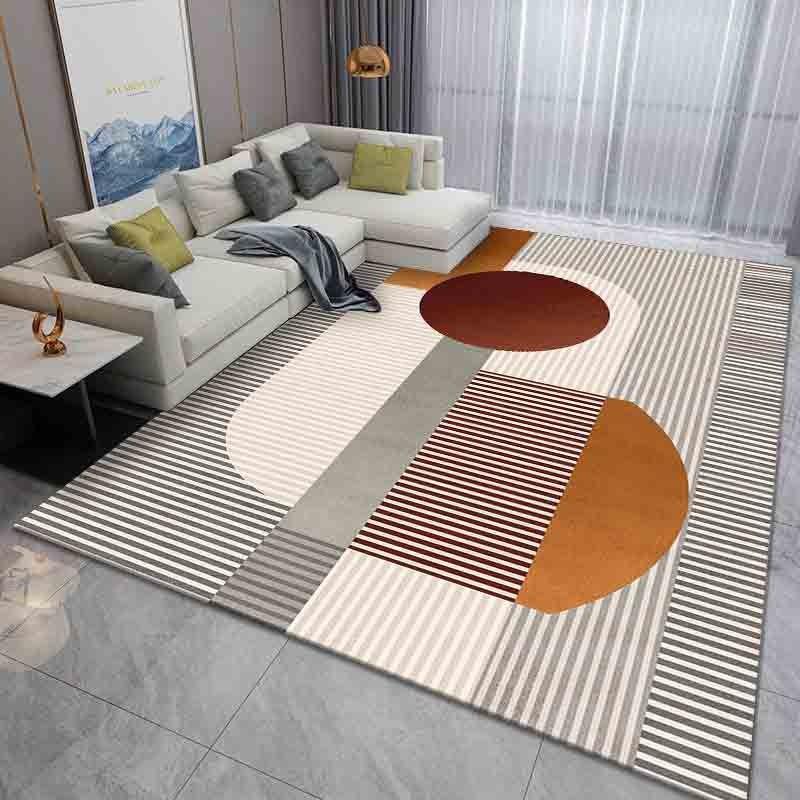 Modern Geometric Pattern Living Room Carpet Indoor Rug Home Decor Mat Houndstooth Striped Floor Mat for Living Room Bedroom