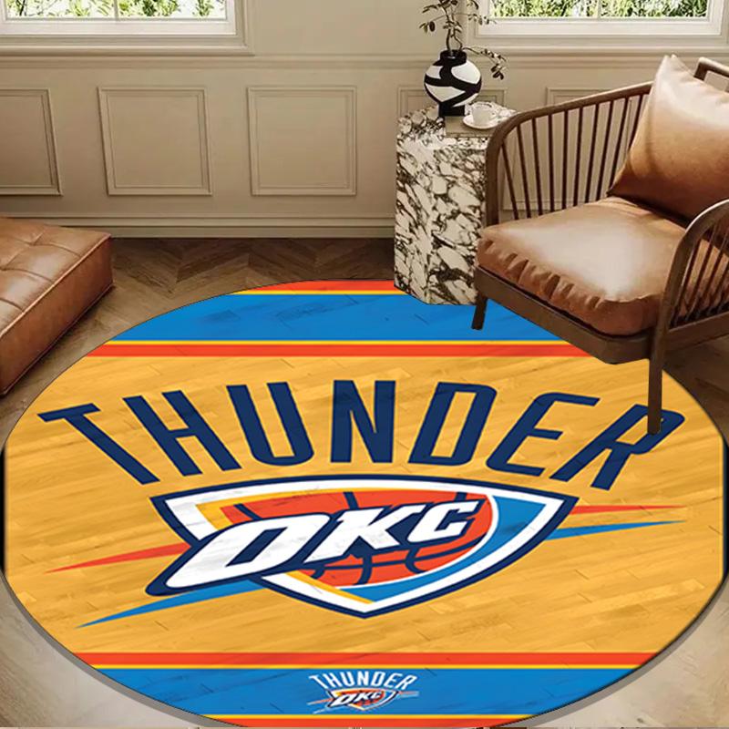 Thunder OKC Basketball Round mat, Anti-slip Circle Carpet Chair rug For livingroom,Bedroom, doormat home decor Gift Christmas Gifts