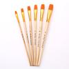 6Pcs/Set Painting Pen Set Dense Bristles DIY Soft Bristle Original Wood Color Rod Student Art Watercolor Paint Brushes Studio Supply