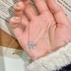 Snow Queen Natural Blue Water Pendant S925 Sterling Silver Necklace Women's Light Luxury Niche Fireworks Fan Premium Clavicle Chain Holiday Gifts