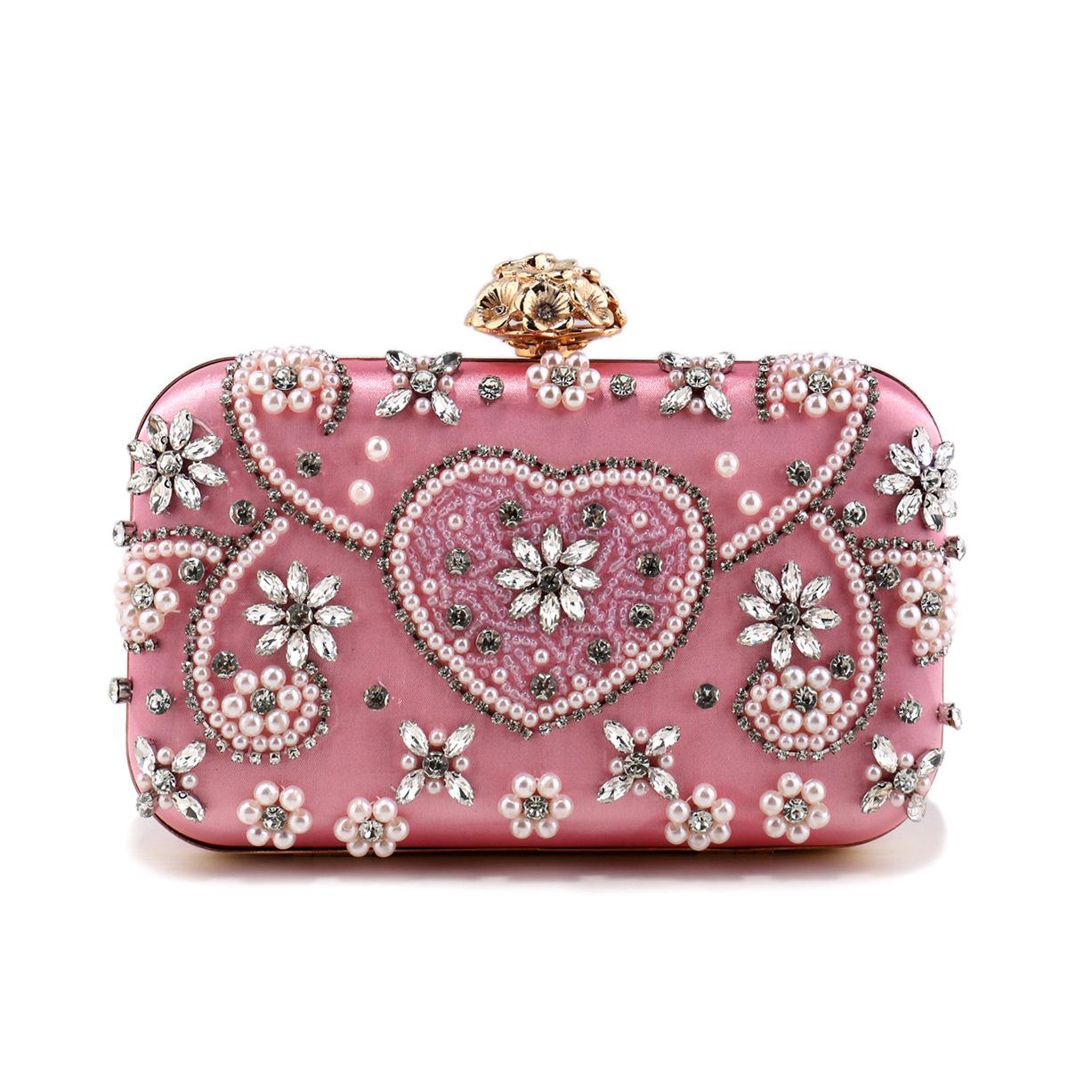 

exquisite handmade embroidery light luxury elegant European and American style ball dress wedding versatile clutch bag