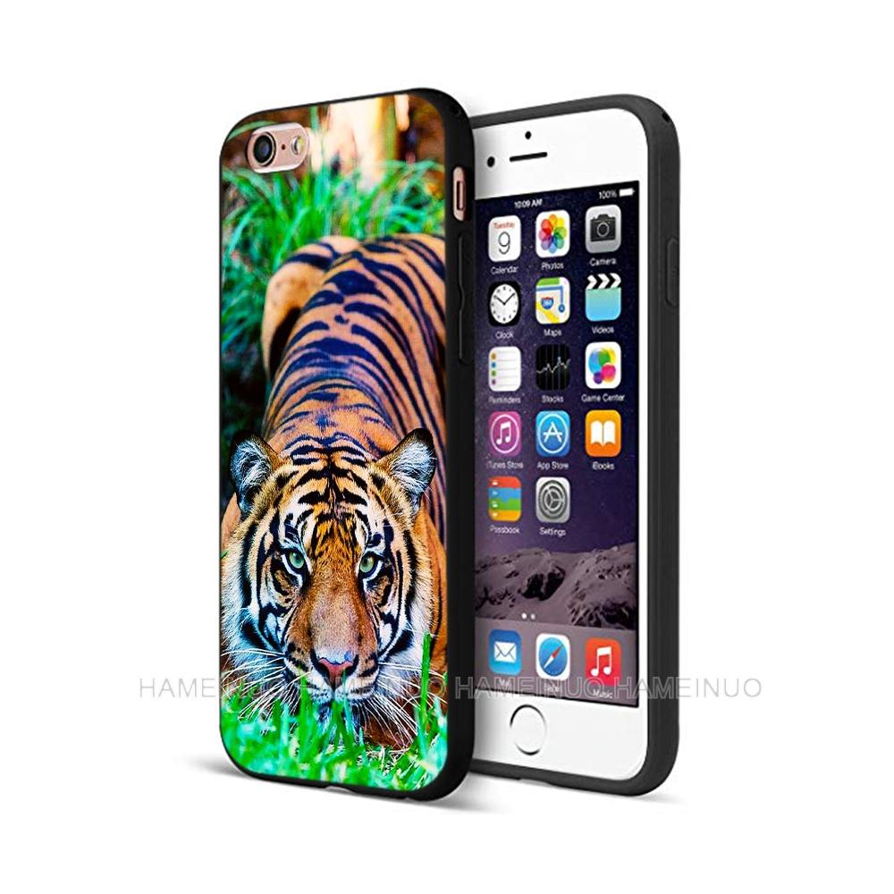 Black Tpu Case for Iphone 5 5s Se 6 6s 7 8 Plus X 10 Silicone Cover XR XS 11 12 Pro MAX Mini SE 2020 Lion Tiger Fashion Animal