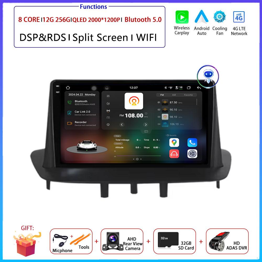 Android OS For Renault Megane 3 Fluence Samsung SM3 2008 - 2014 Car Radio Stereo Multimedia Video GPS Navigation Player BT 5.0