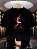Unisex Black Crew Neck Tee Skateboard Character Print Loose Oversized Short Sleeve Unisexs Streetwear Summer Casual Basic Top