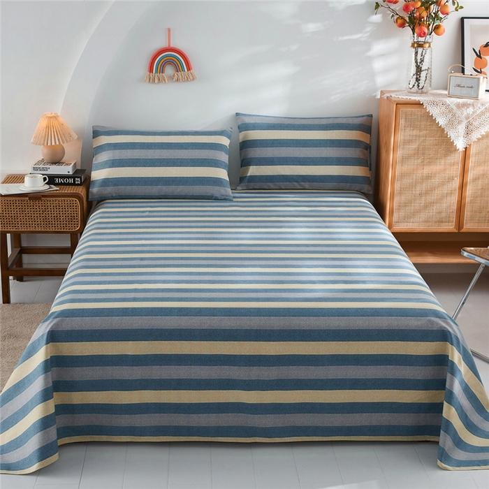 Checkered Pattern Bed Sheet Set Cotton Bed Sheets with Pillowcases Thickened Extra Soft Bedding Set Skin-friendly Breathable