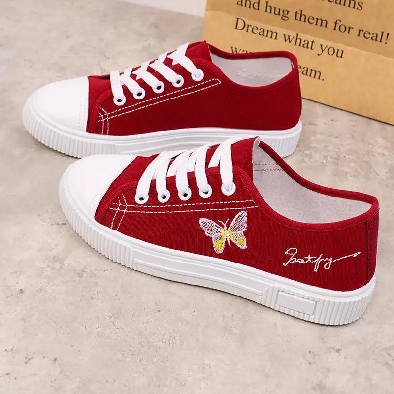 Fashion Fashion 2025 Shoes for Women Spring Autumn Embroidery Vulcanized Shoe Designer Luxury New In Casual Daily Routine Woman Footwear
