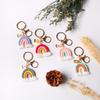 Handmade Multicolor Gradient Crochet Rainbow Tassel Keychain Accessory