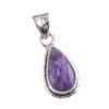 Natural Charoite Gemstone Handmade 925 Solid Sterling Silver Pendant 1.25'' P0z43