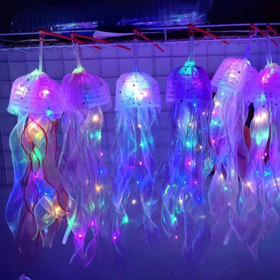 Yard Lantern Interesting Elegant Gauze Colorful Lights High Brightness Multifunction Decorate Lightweight Jellyfish Pendant Light Outdoor Supplies
