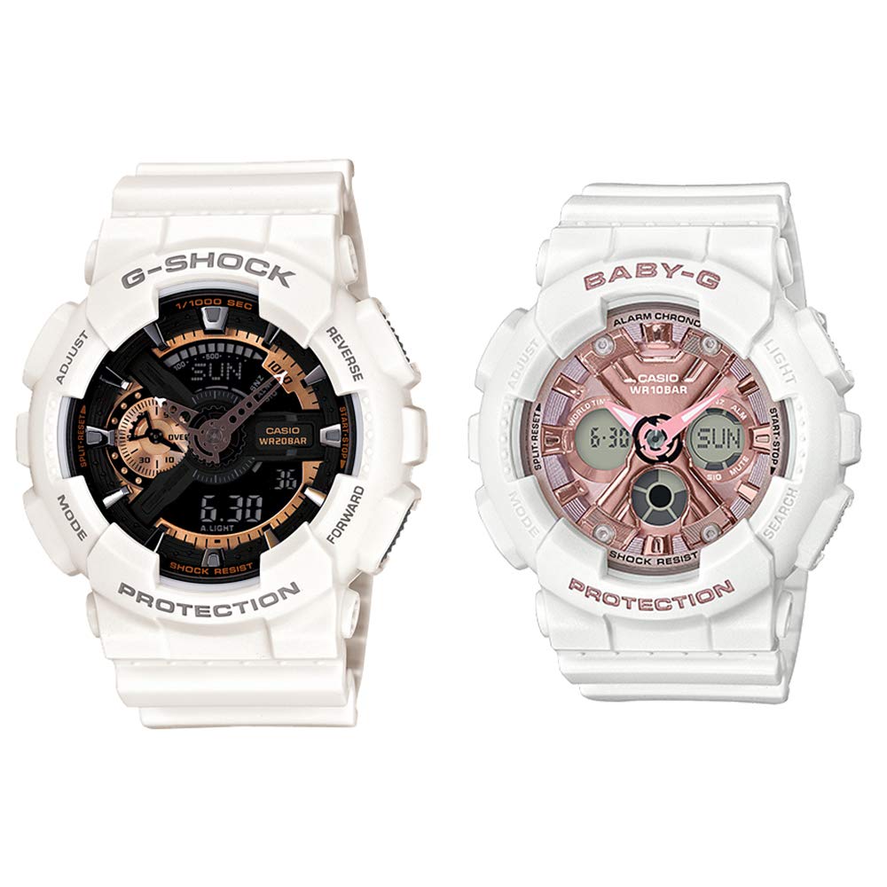 

Casio Waterproof for Couples G-SHOCK BABY-G Multi-Function Analog-Digital Watch, Black/White, Pink/White, GA-110RG-7AJFBA-130-7A1JF,