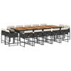 VidaXL Garden Dining Set 15 Pcs Cushions Black Braided Resin 3278186