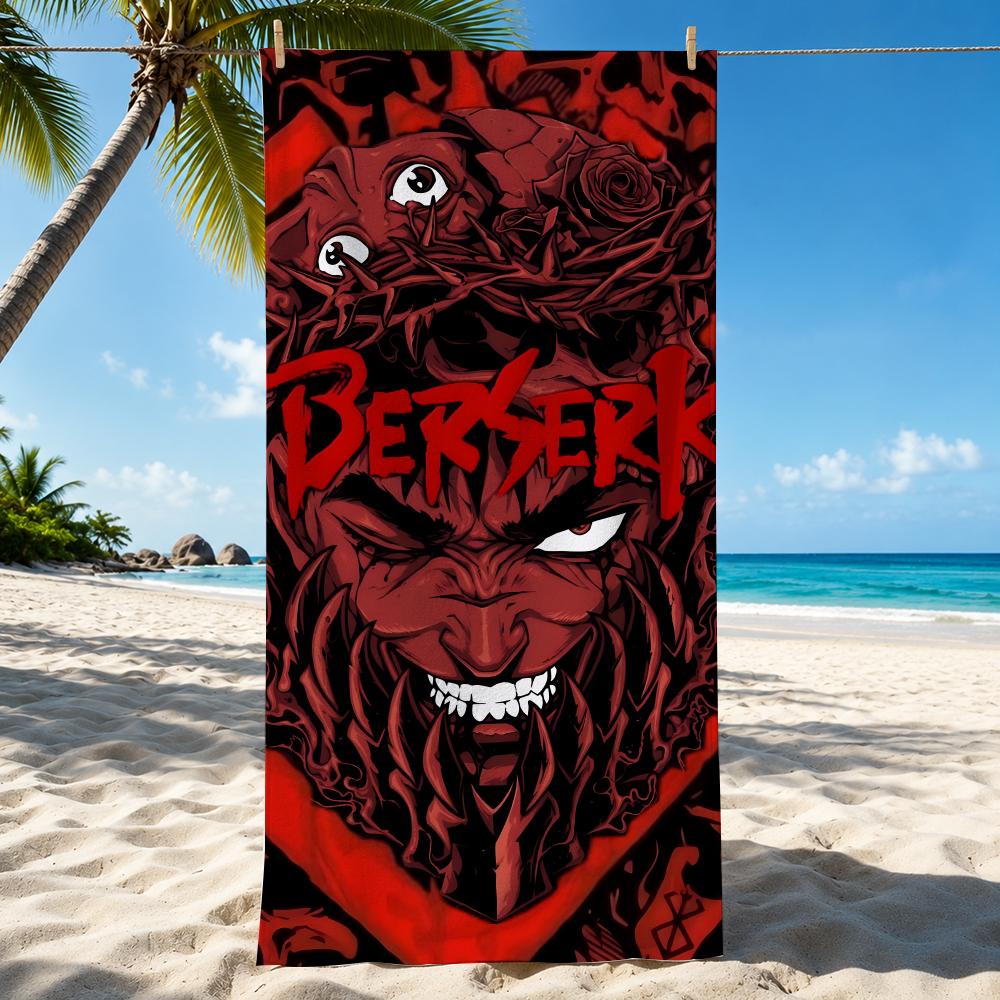 Berserk Japanese Anime Cool Towel Beach Towel Quick Dry Absorbent Bath Towel For Swimming Gym Camping Outdoor Sunbathing