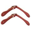 1 Pair Horse Riding Accessories   Genuine Leather Equestrian Spur Strap (Black)