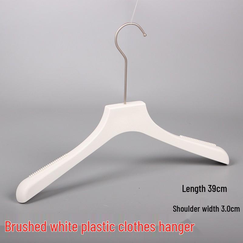 White Plastic Women's Clothing Hanger with Pant Clips for Live Streaming and Household Use
