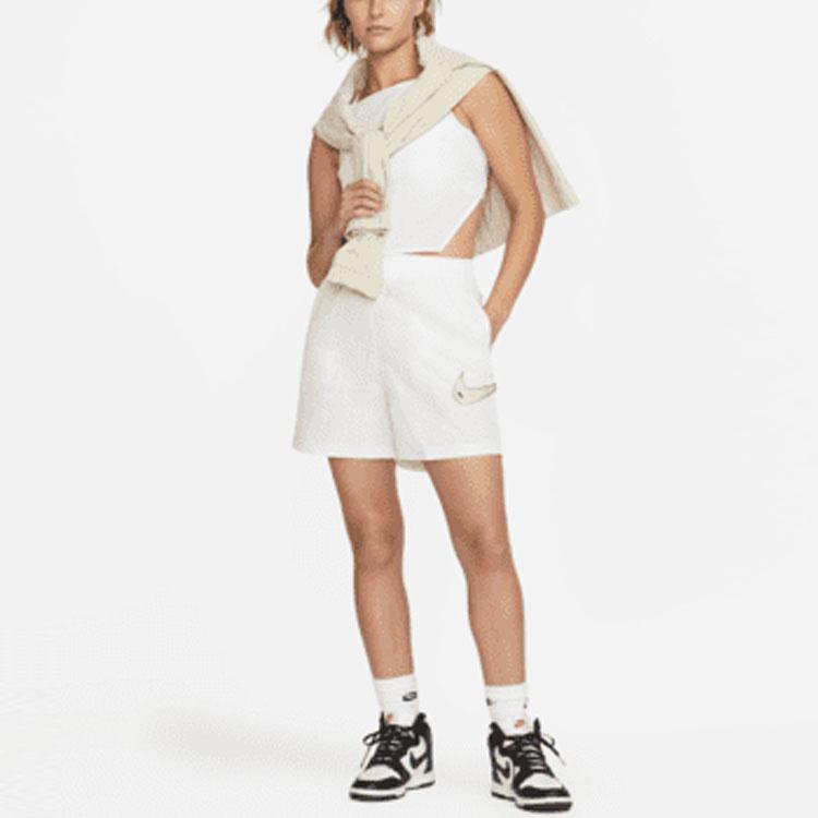 Nike Sportswear Swoosh Woven Shorts With Large Logo And High Waist Women Bottoms White DM6753-030