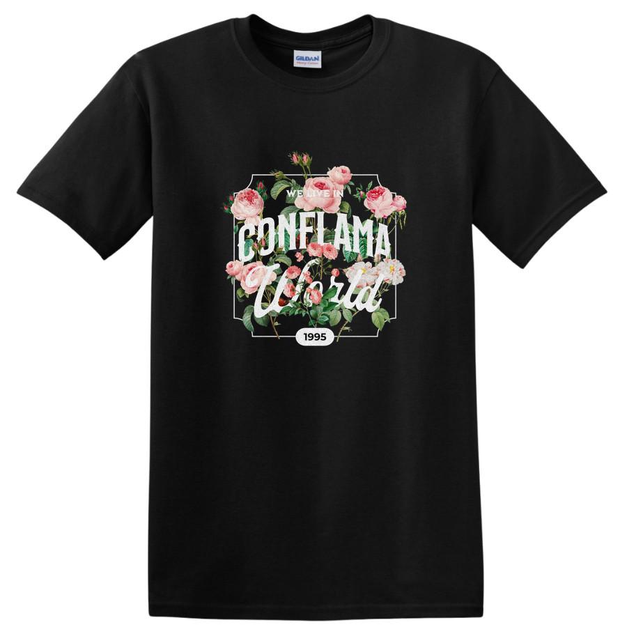 Floral We Live In Conflicting World 1995 T Shirt Cute Graphic Tee XL