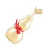 Traditional Chinese Feng Shui Brass Gourd with Leaf Smooth Surface Open Cover Decoration