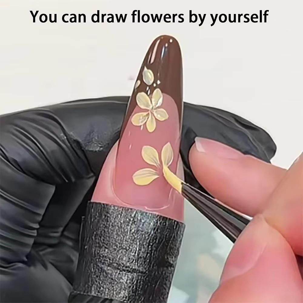 3Pcs Set Wooden Handle Nail Art Liner Brushes Multifunction Nail Drawing Pens for Painting Flowers
