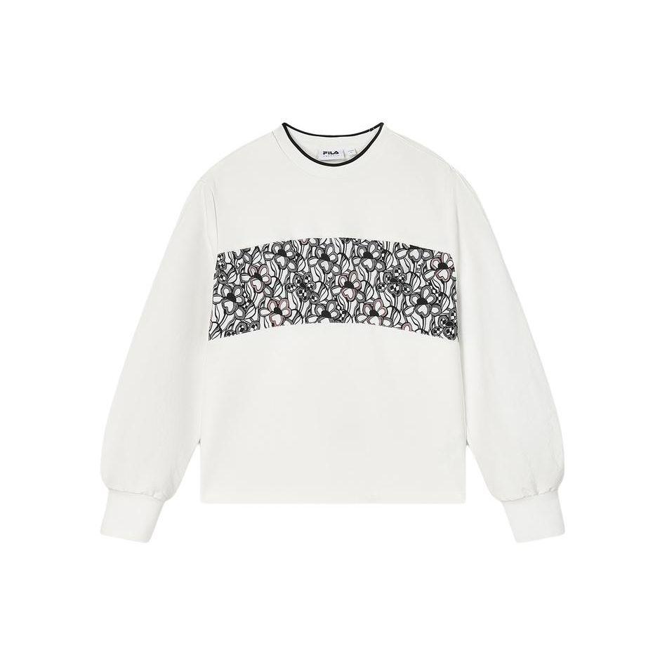 

FILA Printed Crew Neck Pullover Sports Sweatshirt Women sweatshirt Cloud-White F11W414203F-WT S