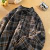 Men's Yellow Plaid Long Sleeve Shirt - Spring Autumn Retro Trend Brand, Versatile Inner Shirt/Jacket for Couples