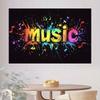 2D Music Graffiti Art Backdrop Colorful Notes for Music Themed Party Banner