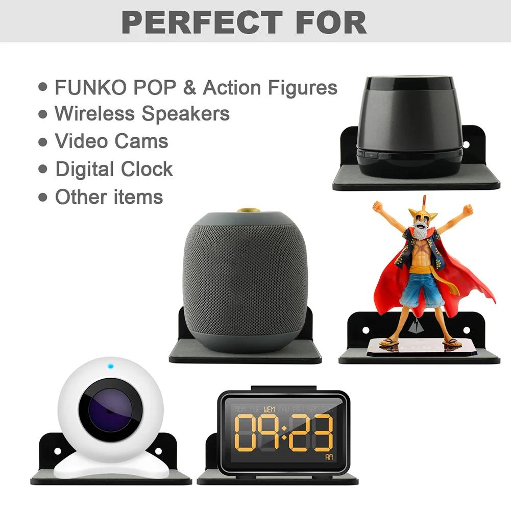 For JBL GO3 Acrylic Wall Mount Multifunctional Speaker Wall Shelf Stand for Webcam Cell Phones Router Accessories for Home DIY