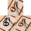 Leather Keychain With Cartoon Coal Ball Pendant For Fashionable Car And Bag Accessories