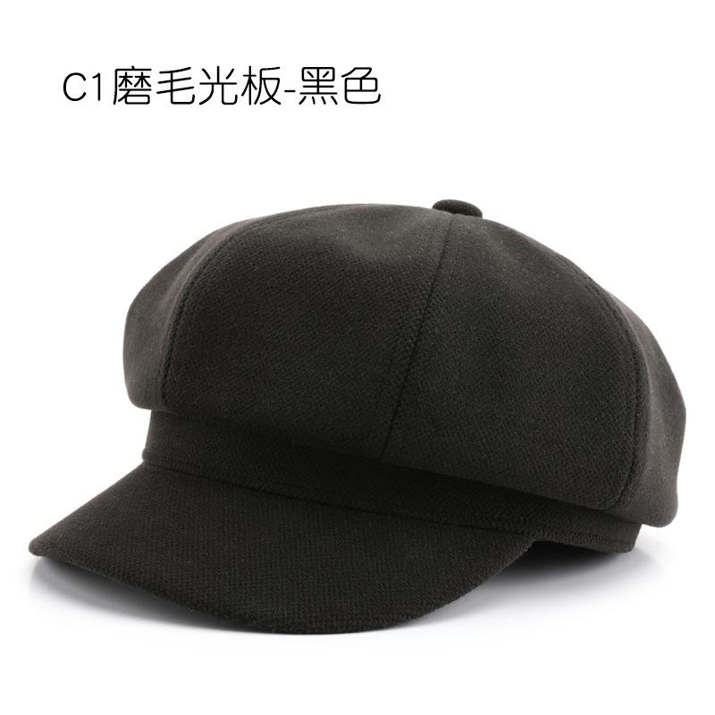 Hat autumn and winter polished solid color light board painter hat outdoor travel warmth sunscreen sunshade octagonal hat