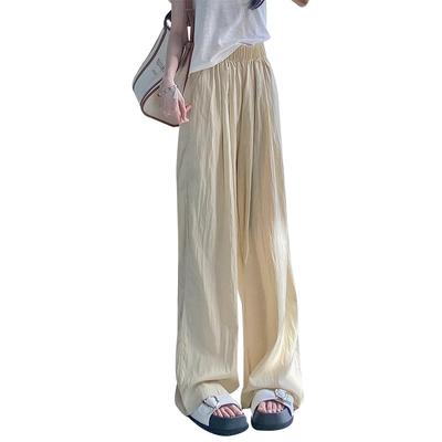Wide-leg Pants for Women In Spring and Summer Thin High Waist Slimming Drooping Cotton Linen Cool Casual Sun Protection Lazy Style