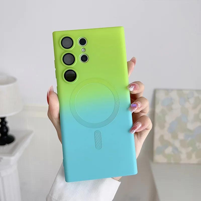 Comes With Lens Film Gradient Color Phone Case For Samsung Galaxy S26 S25 Ultra S24 S23 S22 S21 Silicone Shockproof Back Cover